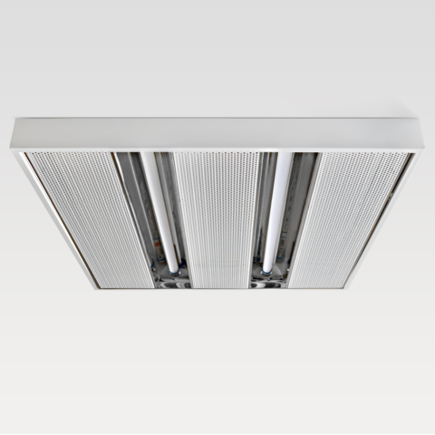 60x60cm Surface Mounted T5 LED Luminaire with 2x Reflectors - 2×8-watt-60x60cm-reflektorlu-siva-ustu-t5-led-tüp-aydinlatma-armatur