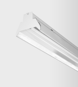 DeeBy – 1x T5 Linear Fluorescent Fixture-Linear end-to-end tape type with 1x T5 fluorescent bulb for use as high ceiling lighting in industrial areas.