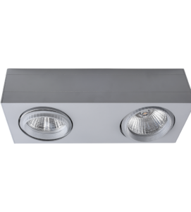 MEJA – 2x Surface Mounted LED Spotlights-Modular and versatile 2x surface mounted spot lighting fixture for wall or direct ceiling mounting where cutting ceilings is not possible.